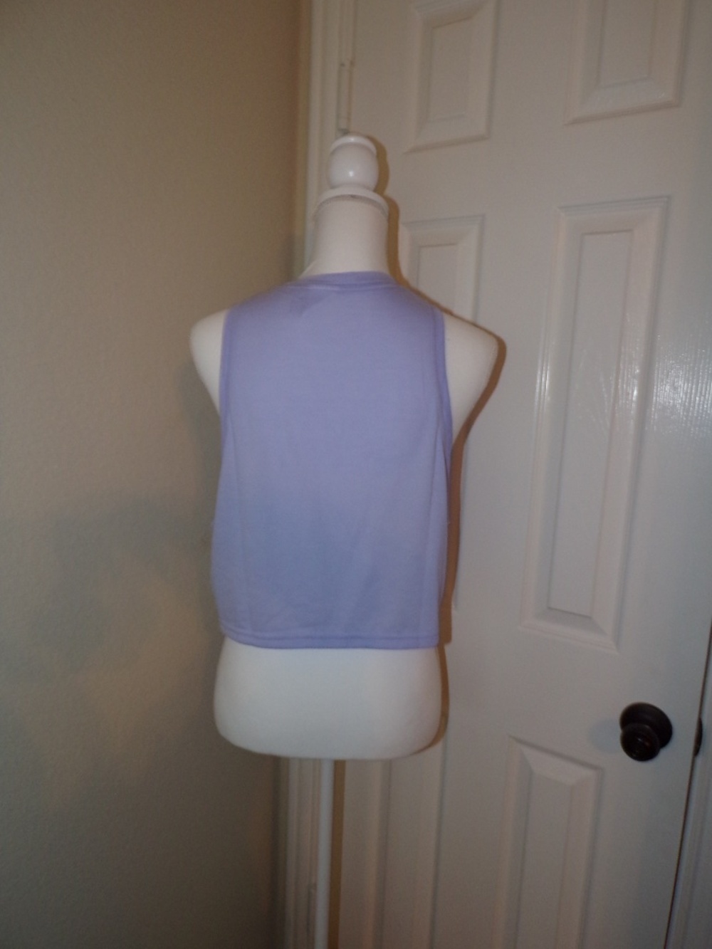 Adidas Women's Training Crop Tank Top Size L Violet Tone Purple - Picture 3 of 4